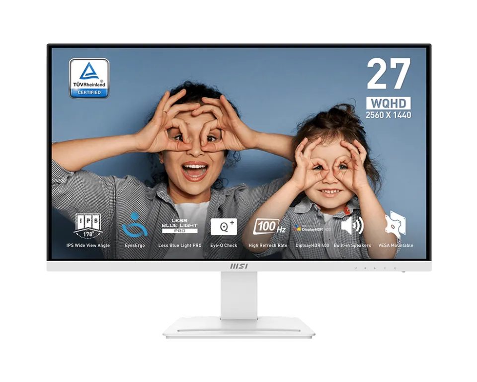 MSI monitor PRO MP273QW E2, 27" IPS/2560 x 1440 (WQHD)/100Hz/1ms/DP/2x HDMI/bílá