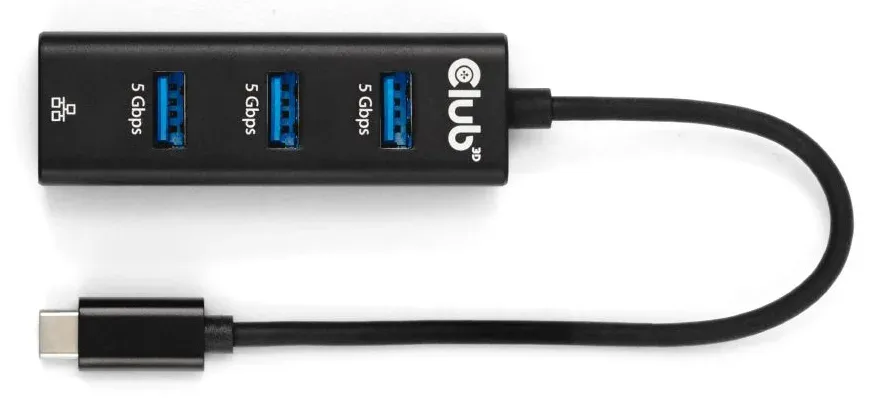 Club3D Dokovací stanice USB-C 4v1, 3xUSB, 1xRJ45, černá