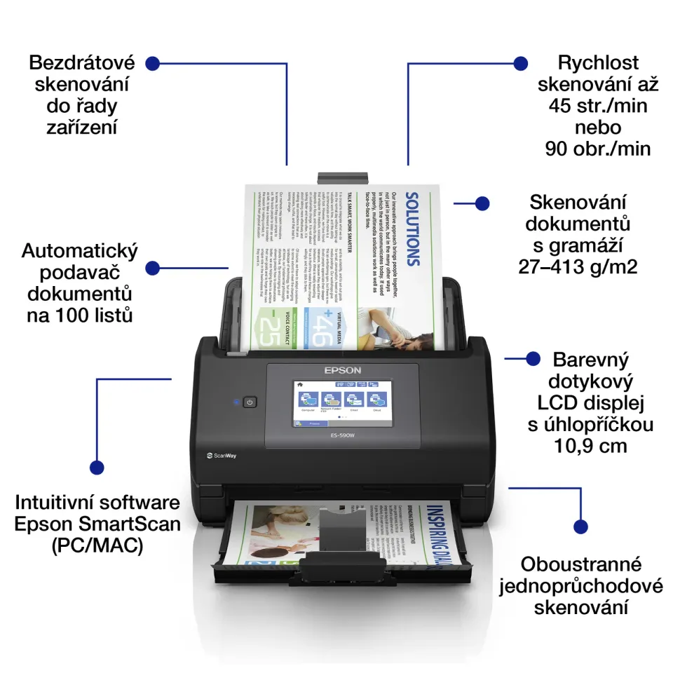 EPSON skener WorkForce ES-590W, A4, USB, Wi-Fi