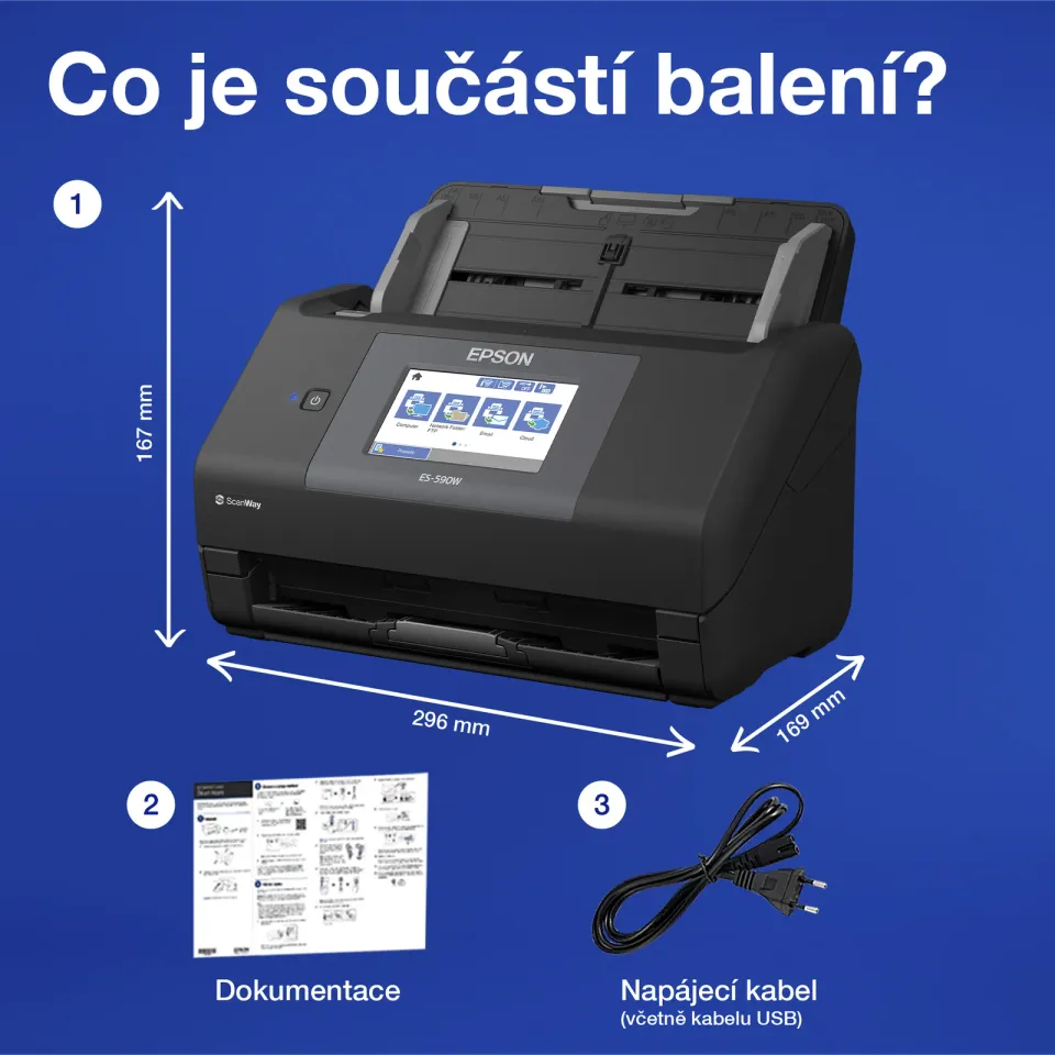 EPSON skener WorkForce ES-590W, A4, USB, Wi-Fi