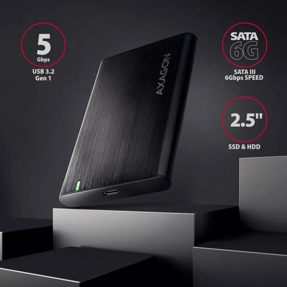 AXAGON EE25-A6C SuperSpeed USB 3.2 Gen 1 typ C, externí hliníkový box pro 2,5" S