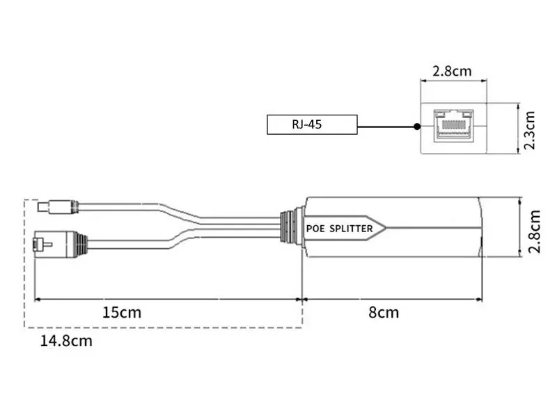 XtendLan XL-POES-12V1, PoE splitter 802.3af/at, 100Mb, stabilizovaných 12V/1.2A jack, přep. ochrana