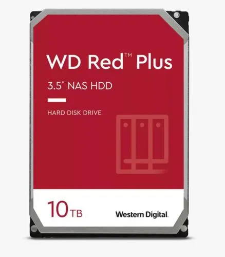 WD Red Plus 10TB NAS HDD SATA3 – 7200 ot/min, 256MB cache, 24/7 RAID