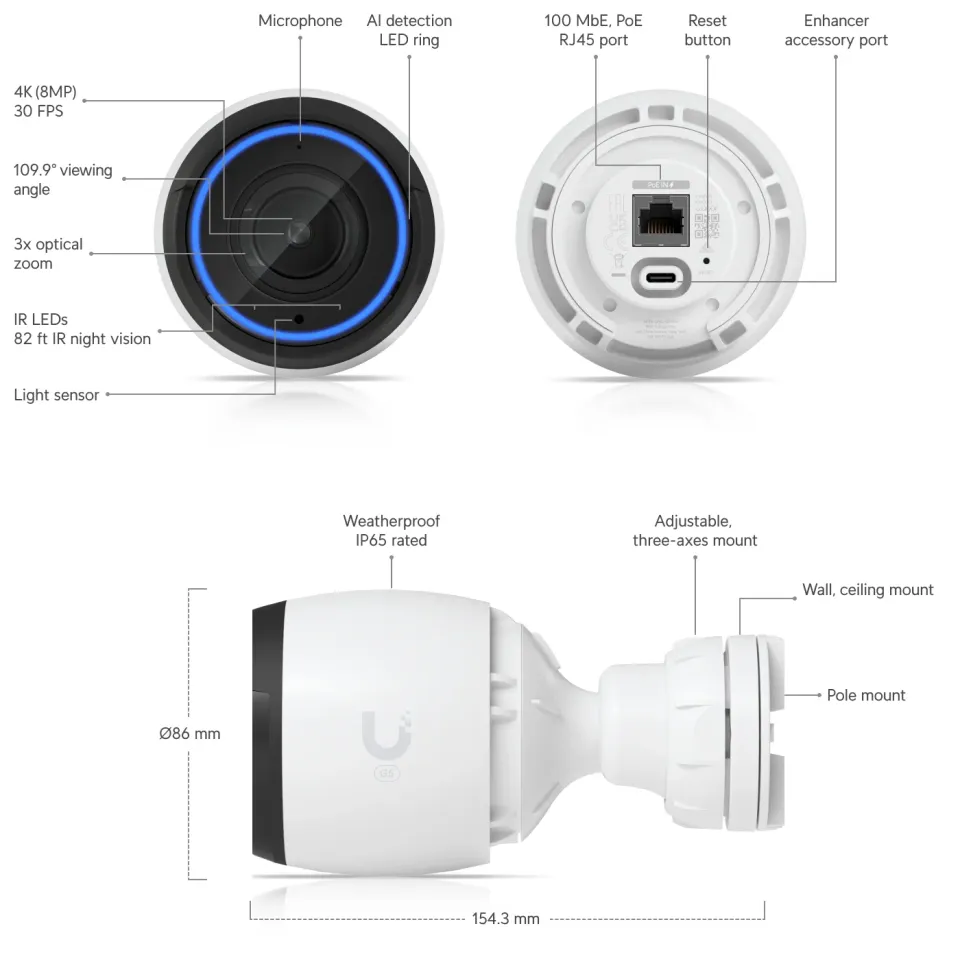 UBIQUITI AirVision camera UVC-G5-Pro UniFi Video Camera G5 Professional