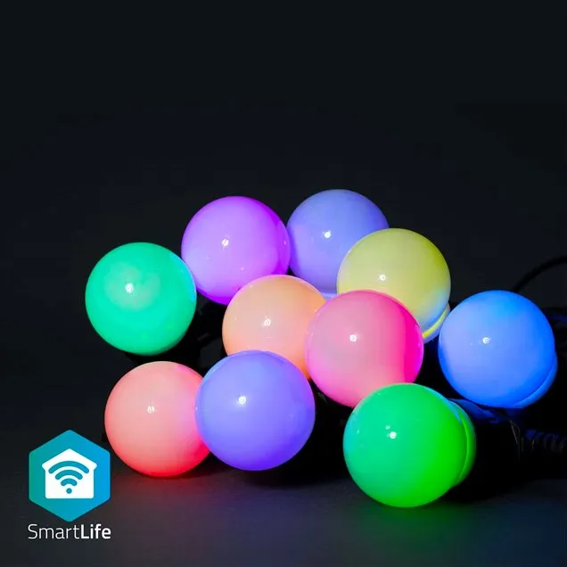 Nedis WIFILP03C10 SmartLife světelný řetěz | Wi-Fi | RGB | 10 LED's | 9.00 m | A
