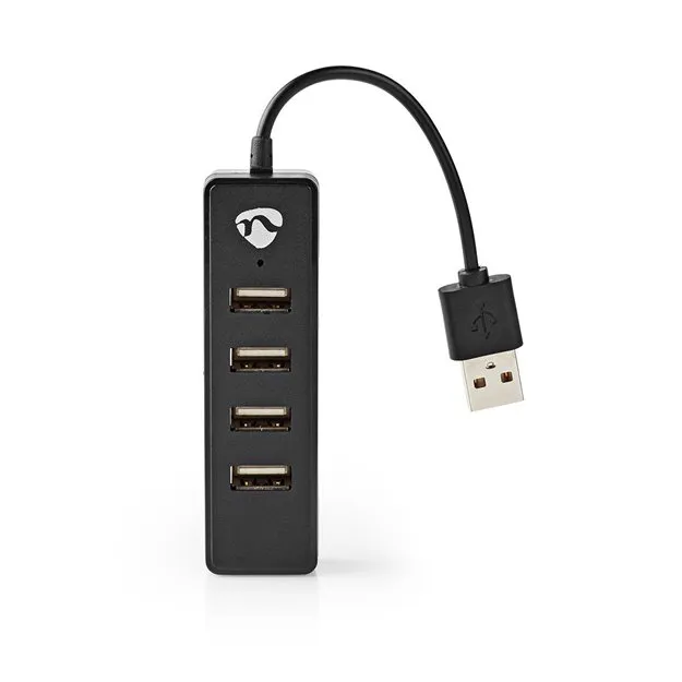 Nedis UHUBU2420BK - Počítačový Rozbočovač | USB-A Zástrčka | 4x USB A Female | 4