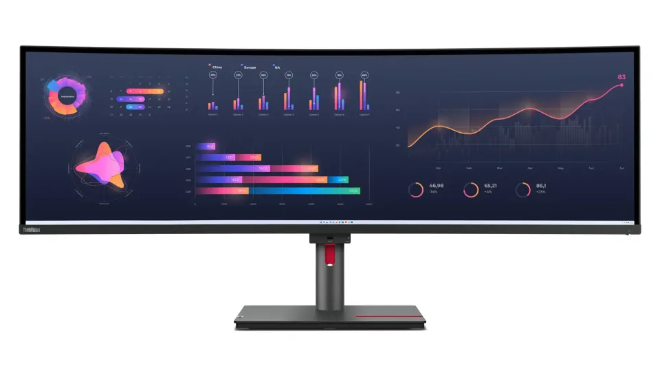 LENOVO LCD P49w-30 - 49”,IPS,matný,16:9,5120x1440,60Hz,4ms/6ms,350cd/m2,2000:1,HDMI,DP,USB-C,ThB,RJ45,USBHub,Pivot,VESA