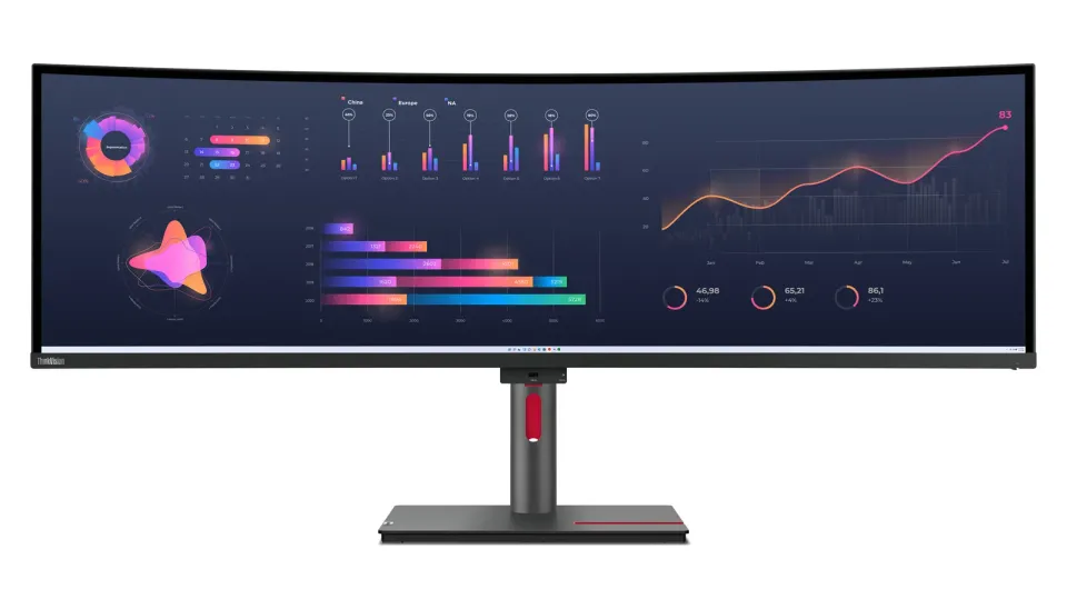 LENOVO LCD P49w-30 - 49”,IPS,matný,16:9,5120x1440,60Hz,4ms/6ms,350cd/m2,2000:1,HDMI,DP,USB-C,ThB,RJ45,USBHub,Pivot,VESA