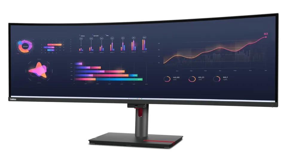 LENOVO LCD P49w-30 - 49”,IPS,matný,16:9,5120x1440,60Hz,4ms/6ms,350cd/m2,2000:1,HDMI,DP,USB-C,ThB,RJ45,USBHub,Pivot,VESA