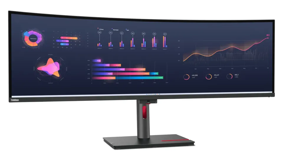 LENOVO LCD P49w-30 - 49”,IPS,matný,16:9,5120x1440,60Hz,4ms/6ms,350cd/m2,2000:1,HDMI,DP,USB-C,ThB,RJ45,USBHub,Pivot,VESA