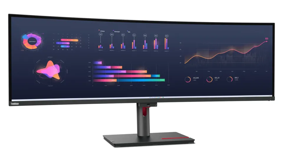 LENOVO LCD P49w-30 - 49”,IPS,matný,16:9,5120x1440,60Hz,4ms/6ms,350cd/m2,2000:1,HDMI,DP,USB-C,ThB,RJ45,USBHub,Pivot,VESA