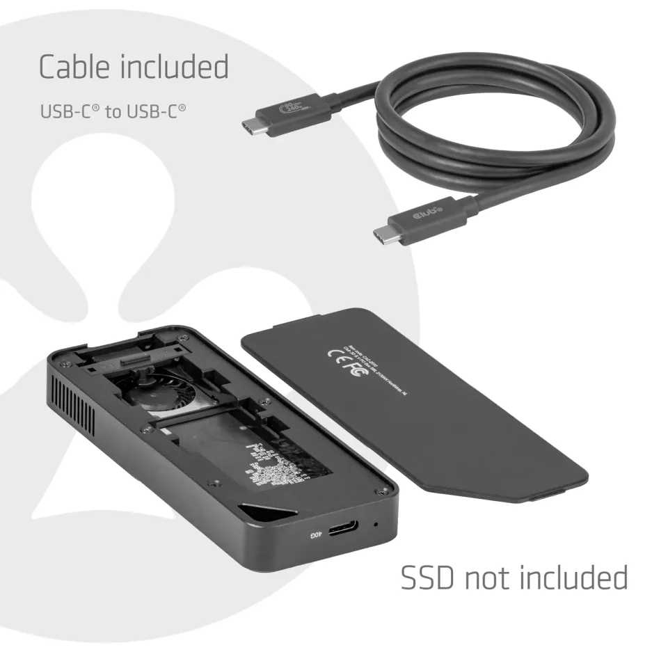 Club3D Externí box pro M.2 NVMe SSD s ventilátorem, USB4 40Gbps