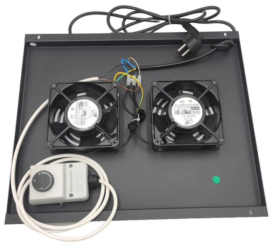 XtendLan Ventilace pro stojanové rozvadeče ECO hloubky 600mm, 2x ventilátor s termostatem