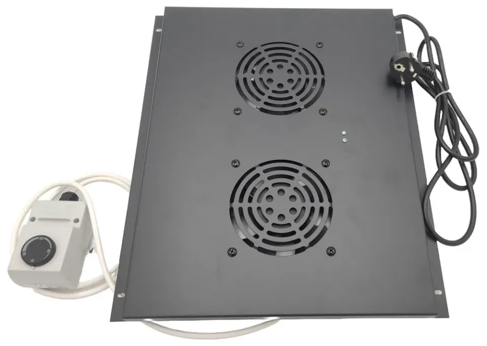XtendLan Ventilace pro stojanové rozvadeče ECO hloubky 600mm, 2x ventilátor s termostatem