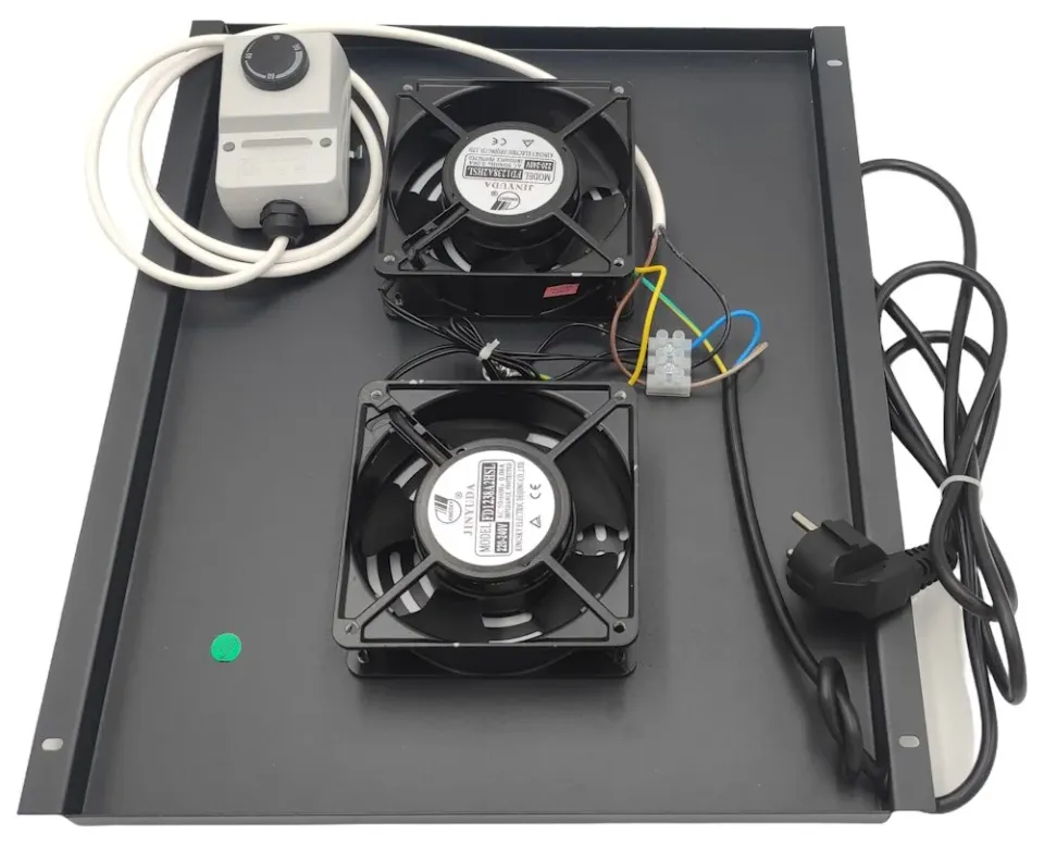 XtendLan Ventilace pro stojanové rozvadeče ECO hloubky 600mm, 2x ventilátor s termostatem