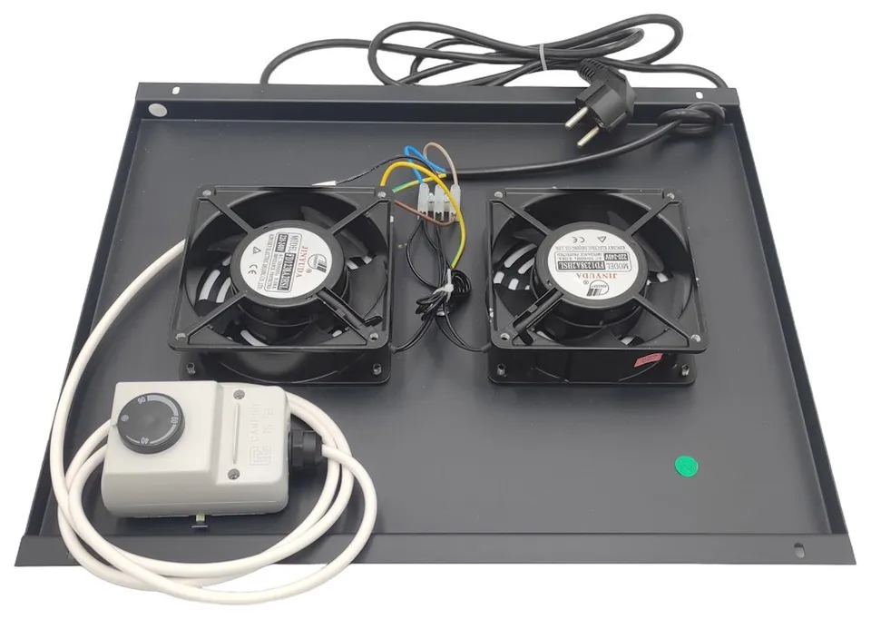 XtendLan Ventilace pro stojanové rozvadeče ECO hloubky 600mm, 2x ventilátor s termostatem