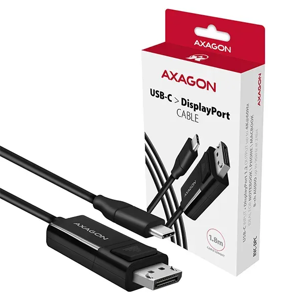 AXAGON RVC-DPC USB-C -> DisplayPort redukce / kabel 1.8m, 4K/60Hz