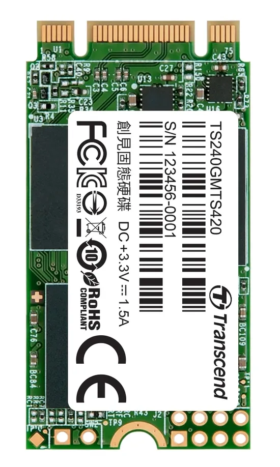 TRANSCEND MTS420S 240GB SSD disk M.2 2242, SATA III (3D TLC), 500MB/s R, 430MB/s