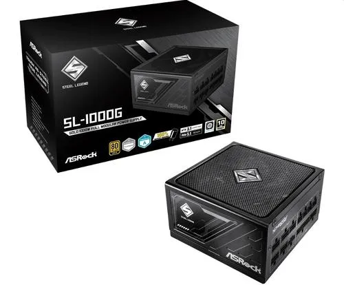 ASROCK zdroj 1000W Steel Legend SL-1000G 80Plus GOLD, ATX3.1, PCIe5.1, ventilátor 120mm