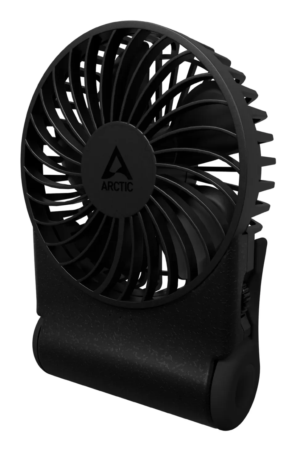 ARCTIC Summair 2Go (Black) - Rechargeable Pocket Fan with Stand (74 hours of battery life and variab