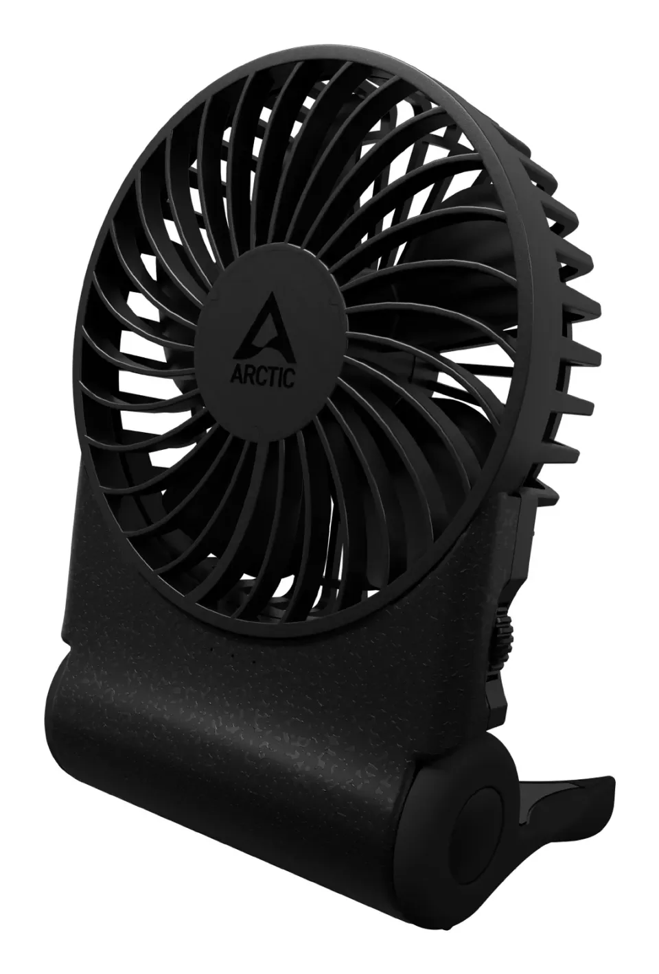 ARCTIC Summair 2Go (Black) - Rechargeable Pocket Fan with Stand (74 hours of battery life and variab