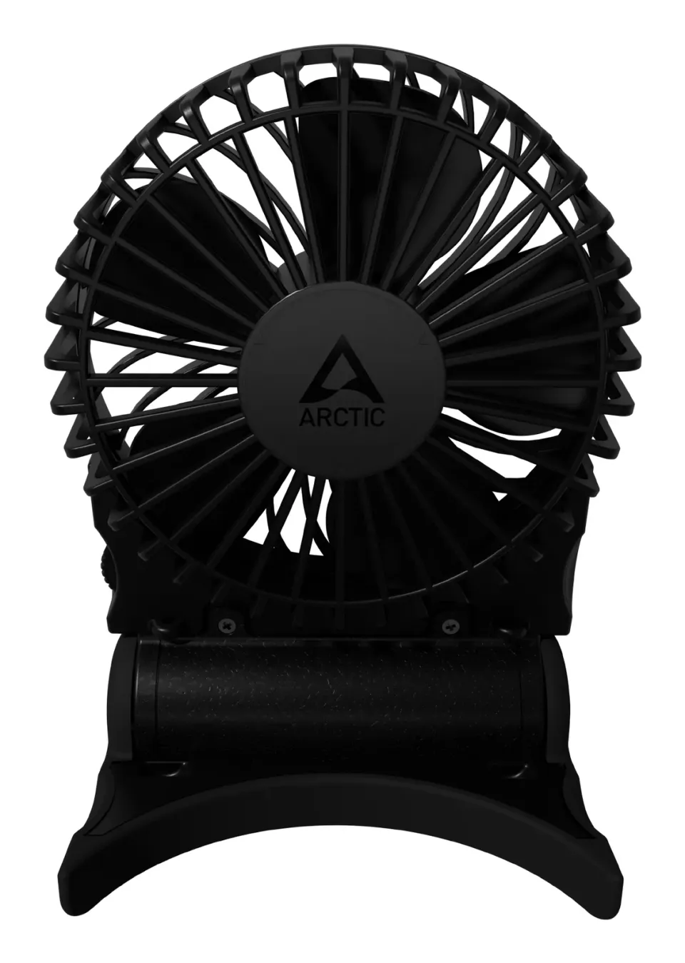 ARCTIC Summair 2Go (Black) - Rechargeable Pocket Fan with Stand (74 hours of battery life and variab