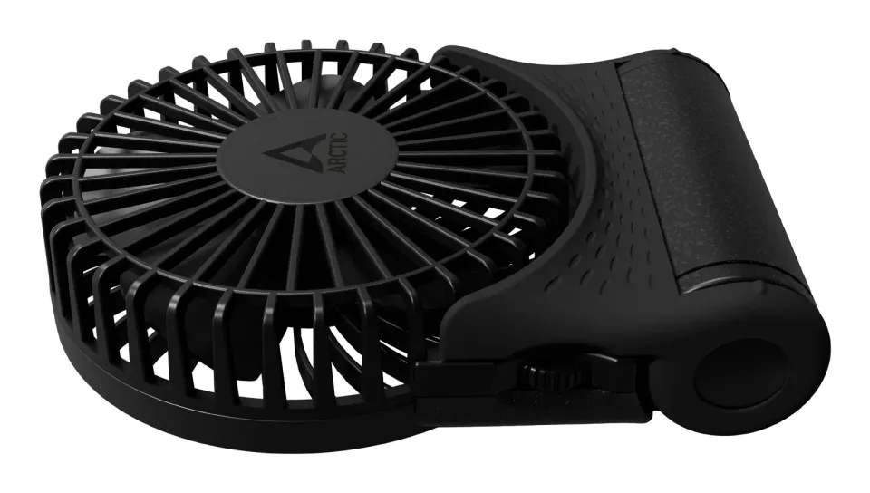 ARCTIC Summair 2Go (Black) - Rechargeable Pocket Fan with Stand (74 hours of battery life and variab