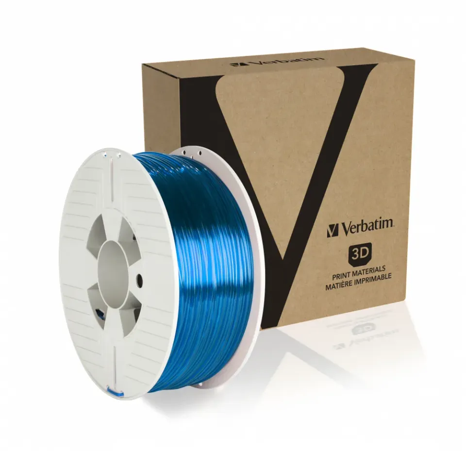 VERBATIM 3D Printer Filament PET-G 2.85mm, 123m, 1kg blue transparent