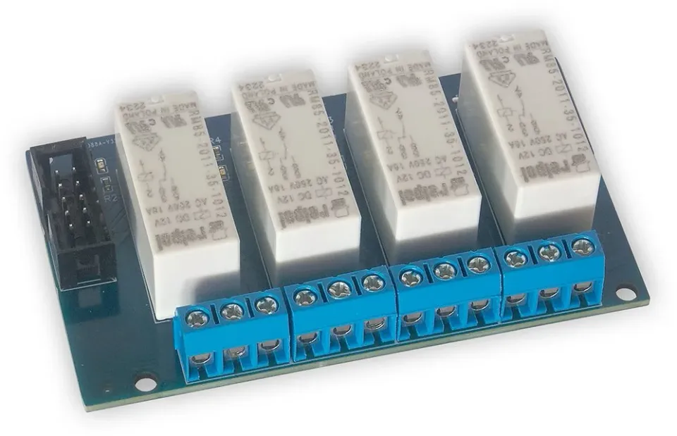 TINYCONTROL 4x relé 250VAC/16A, rozšiřující deska pro LAN ovladač LK3 a LK4