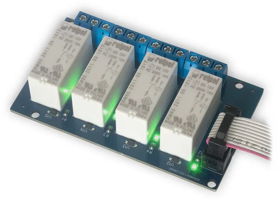 TINYCONTROL 4x relé 250VAC/16A, rozšiřující deska pro LAN ovladač LK3 a LK4