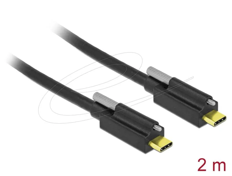 Delock Kabel USB 10 Gbps USB Type-C samec na USB Type-C samec se samec se šroube