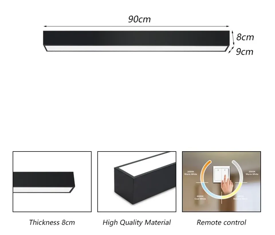 IMMAX NEO LITE LUNGO SMART stropní svítidlo 90cm 29W 2204lm, s podporou BEACON, Wi-Fi, TUYA, černé