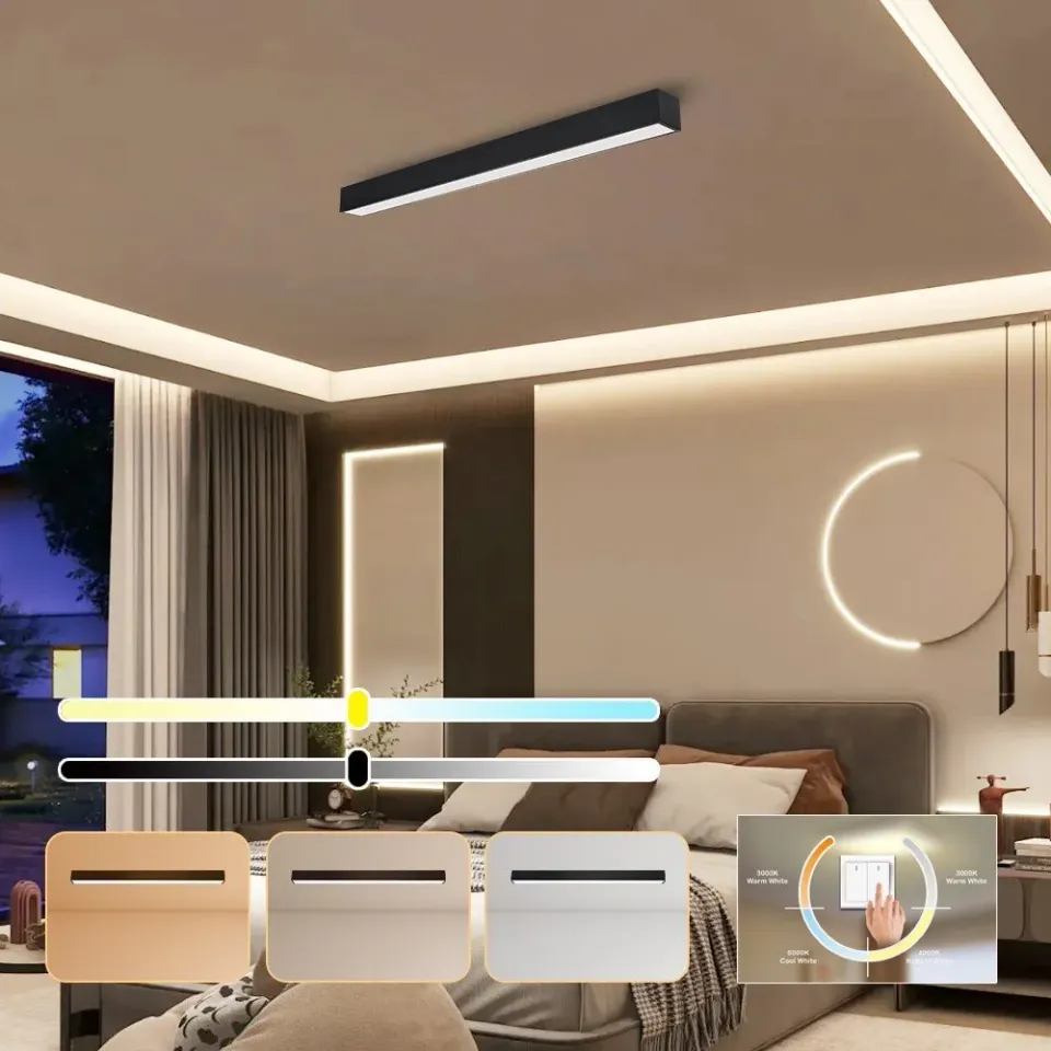 IMMAX NEO LITE LUNGO SMART stropní svítidlo 90cm 29W 2204lm, s podporou BEACON, Wi-Fi, TUYA, černé