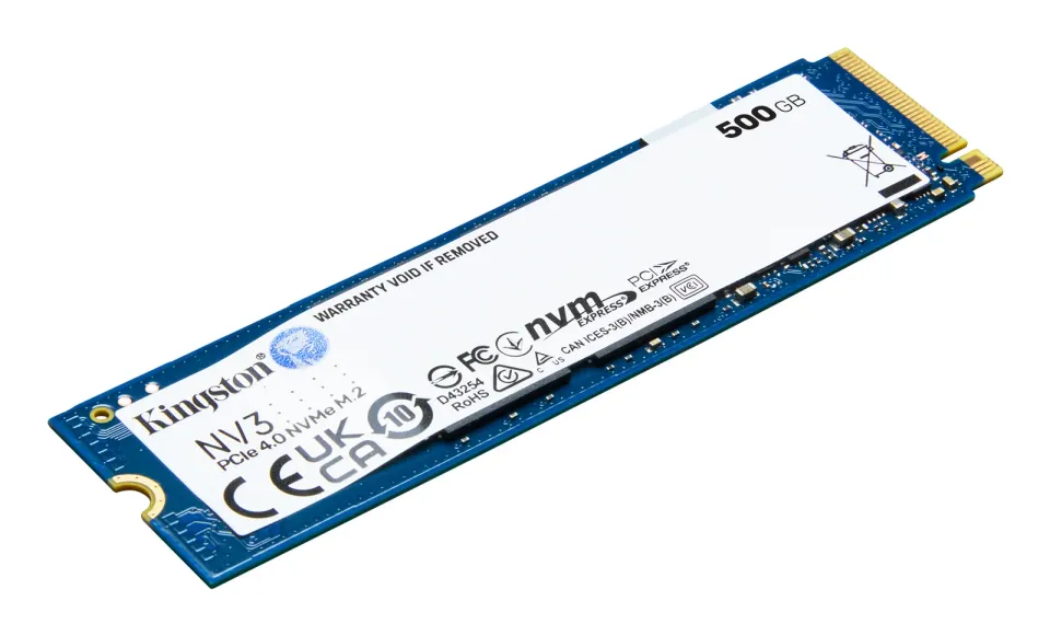 KINGSTON NV3 SSD NVMe M.2 500GB PCIe Gen 4x4 NVMe (čtení max. 5000MB/s, zápis max. 3000MB/s)