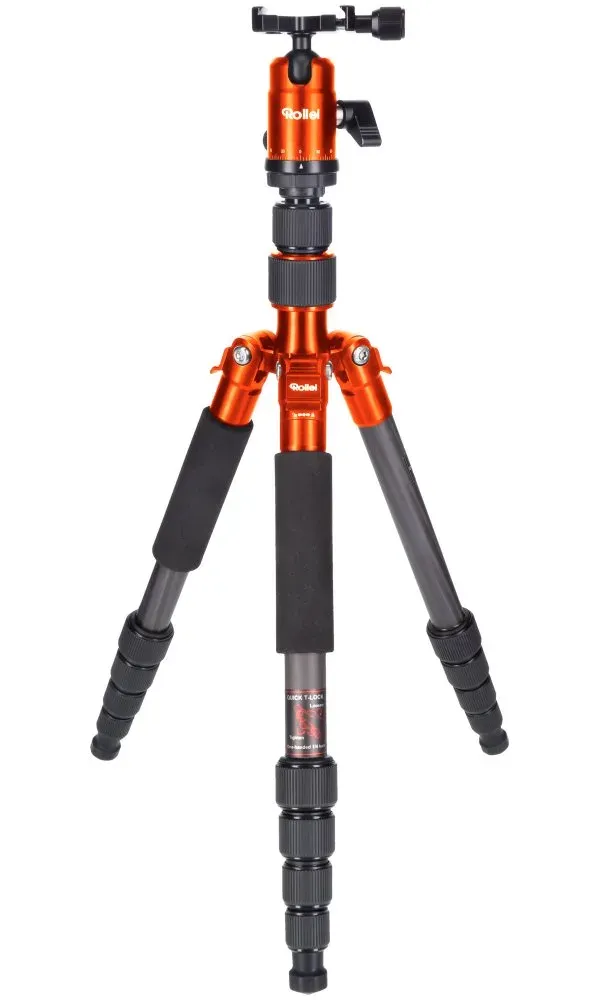 Rollei Stativ Compact Traveler No 1 Carbon/ Zátěž 8kg/ Vytažený 145 cm/ Karbon/ Oranžový