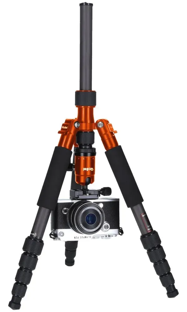 Rollei Stativ Compact Traveler No 1 Carbon/ Zátěž 8kg/ Vytažený 145 cm/ Karbon/ Oranžový
