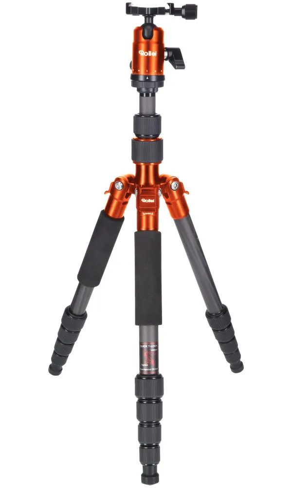 Rollei Stativ Compact Traveler No 1 Carbon/ Zátěž 8kg/ Vytažený 145 cm/ Karbon/ Oranžový