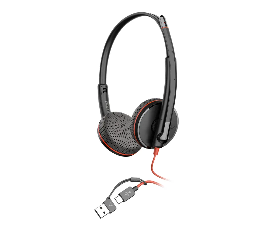HP Poly Blackwire 3225 náhlavní souprava, 3.5 mm jack + USB-C / A adaptér, stereo (bulk)