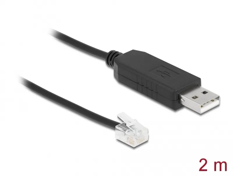 Delock Adapter cable USB Type-A to Serial RS-232 RJ12 with ESD protection APC 2