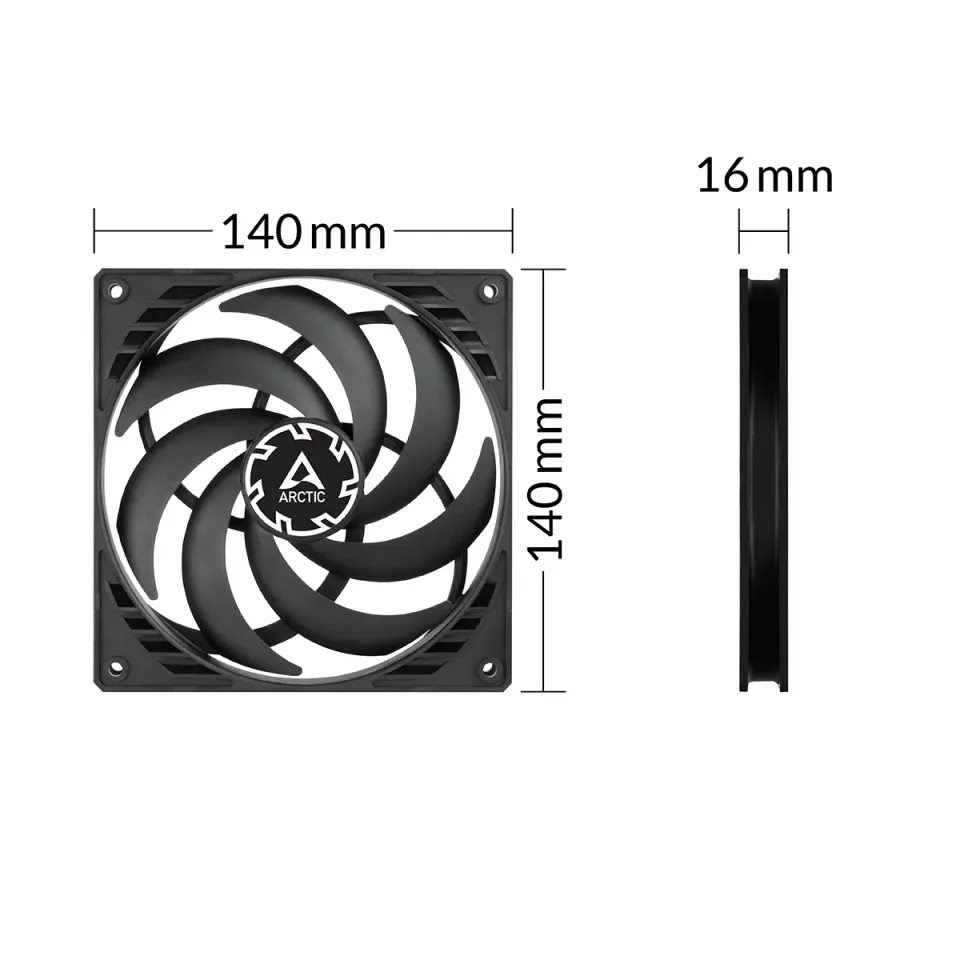 ARCTIC P14 SLIM PWM PST ventilátor - 140mm