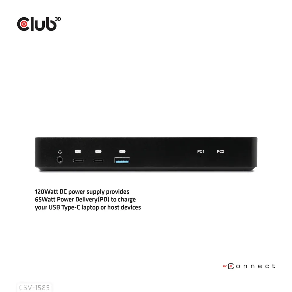 Club3D Dokovací stanice USB-C 10v1, 1xDP, 1xHDMI, 3xUSB-C, 3xUSB, 1xRJ45, 1x3.5mm, černá
