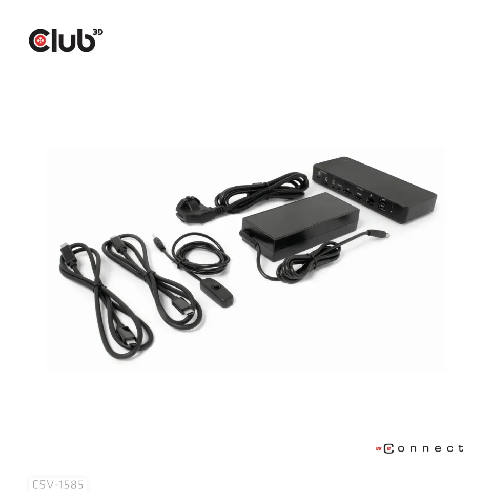 Club3D Dokovací stanice USB-C 10v1, 1xDP, 1xHDMI, 3xUSB-C, 3xUSB, 1xRJ45, 1x3.5mm, černá
