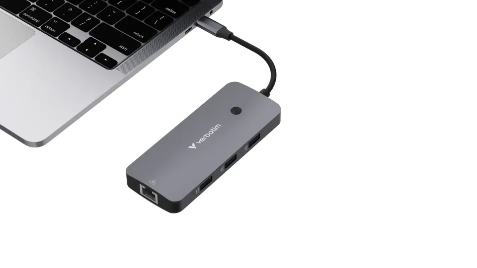 VERBATIM Hub USB-C Pro Multiport 9 Port, 3x USB 3.2, 2x USB-C, HDMI, RJ45, microSD/SD, šedá