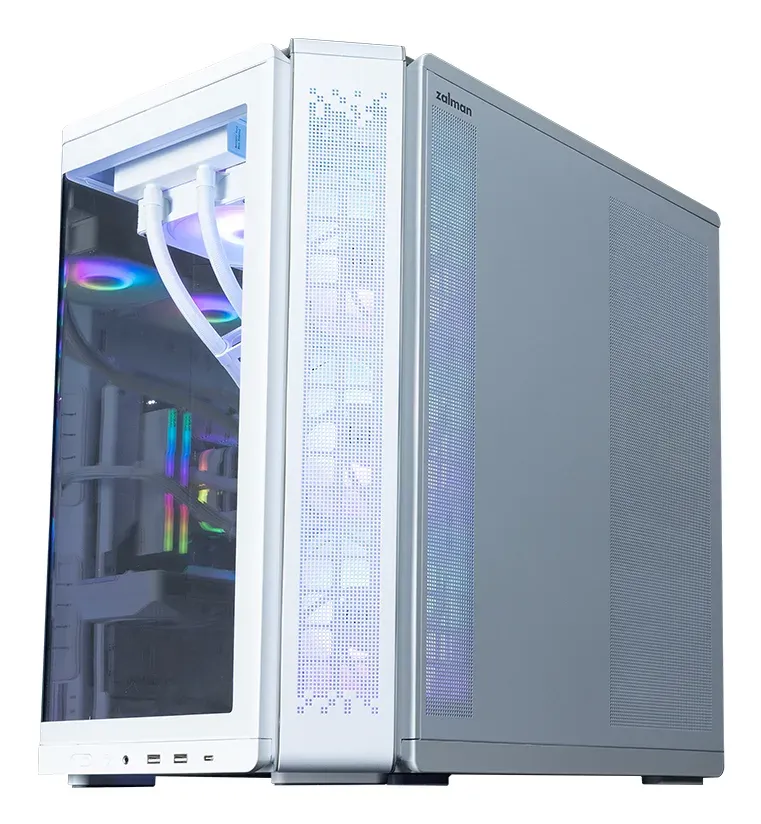 Zalman skříň P60 / ATX / 5x120mm ARGB fan / 2xUSB 3.0 / USB-C / panoramatická / bílá