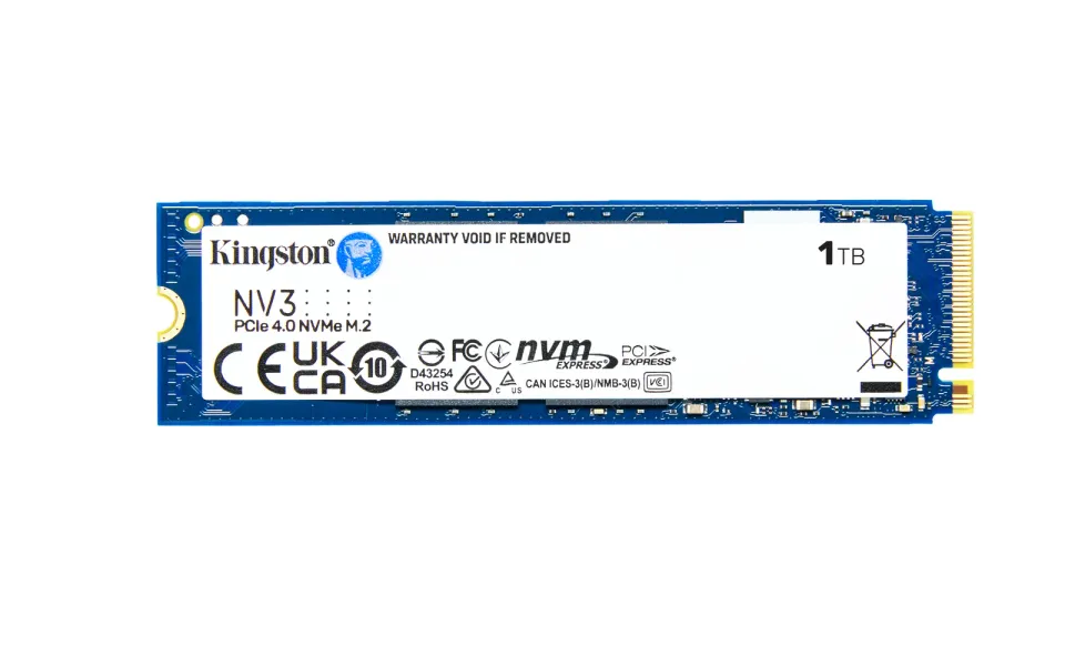 KINGSTON NV3 SSD NVMe M.2 1TB PCIe 4.0 Gen 4x4 NVMe (čtení max. 6000MB/s, zápis max. 4000MB/s)