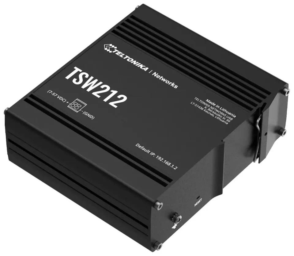 Teltonika TSW212 průmyslový L2 manažovaný switch, 8x 10/100/1000, 2x SFP, bez zdroje