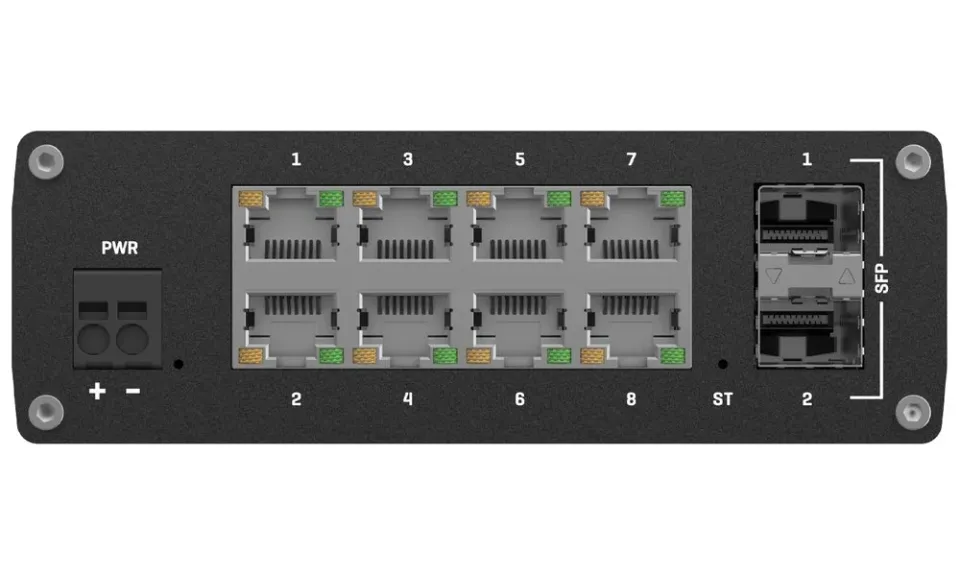 Teltonika TSW212 průmyslový L2 manažovaný switch, 8x 10/100/1000, 2x SFP, bez zdroje