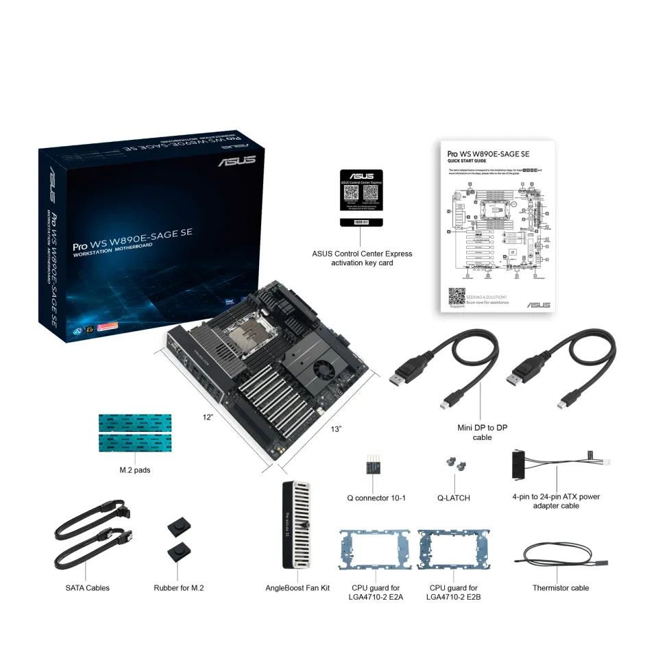 ASUS MB PRO WS W890E-SAGE SE, Intel W890, 8xDDR5, 1xVGA, 2xUSB4, EEB