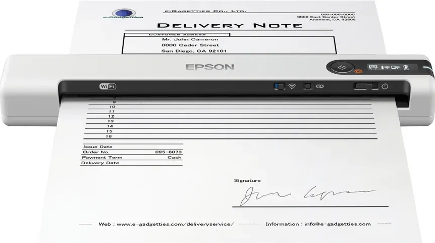 EPSON skener WorkForce DS-80W - A4/600x600dpi/USB/Wi-Fi/mobilní