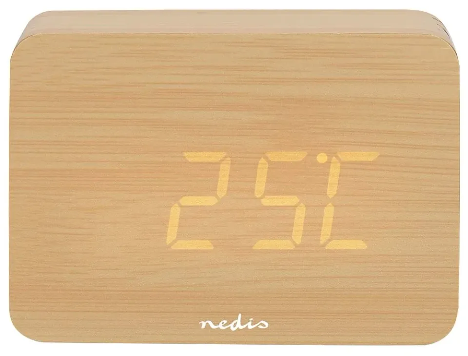 Nedis CLDK2008BN - Digitální Stolní Budík| LED | Podsvícení | Funkce odloženého